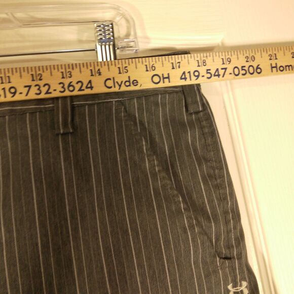 Under Armour shorts mens 34 gray striped flat front polyester golf 1236347 - Picture 5 of 9